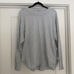 Aerie Grey Oversized Long Sleeve Shirt Sz Large